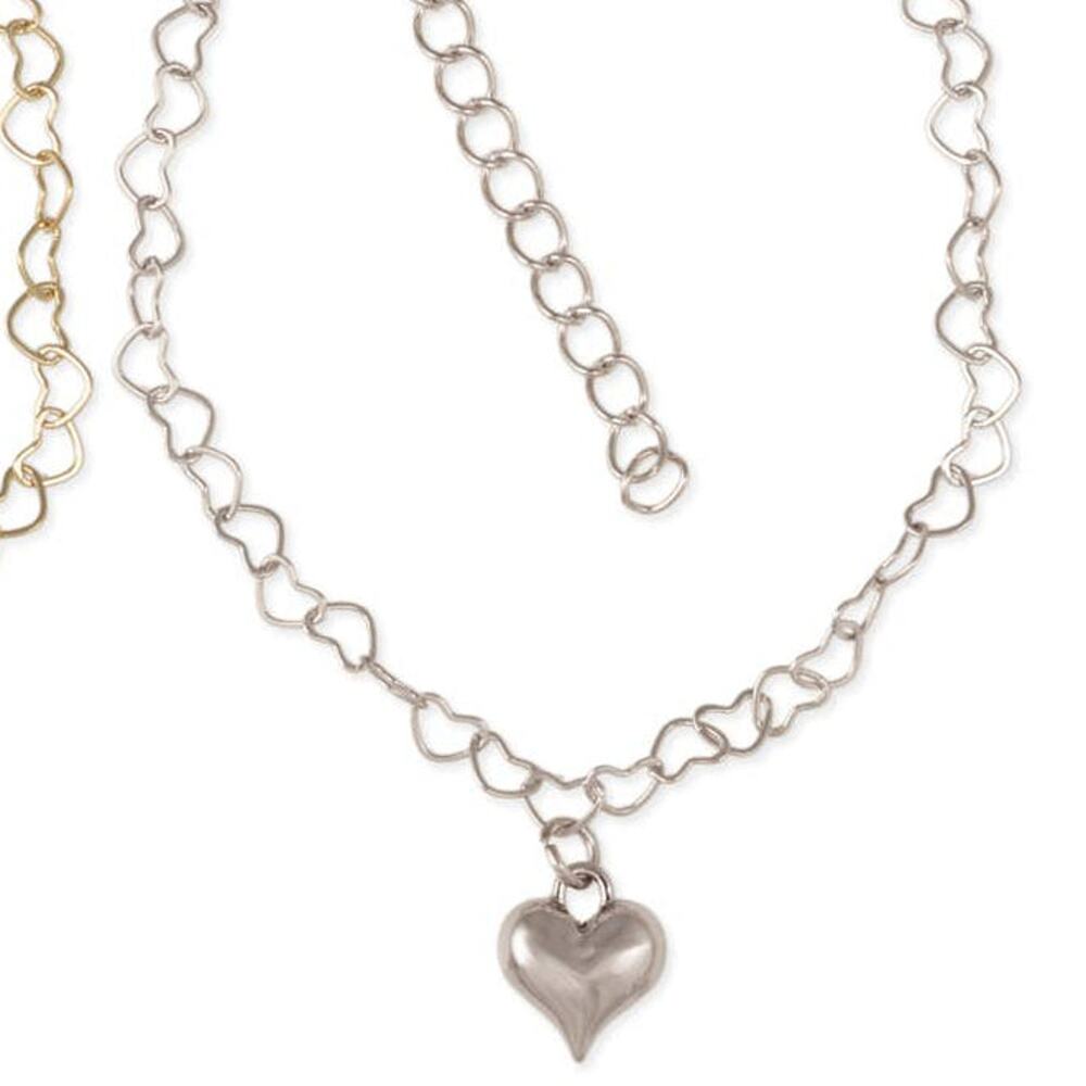 Silver Heart Chain Bracelet